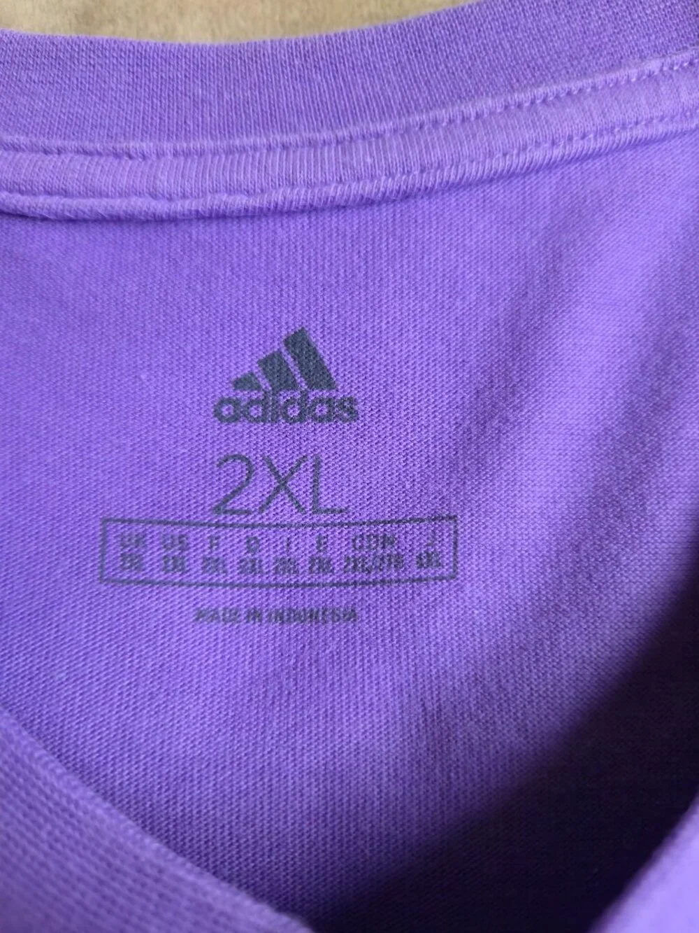 adidas Paint Splatter Badge of Sport Graphic T-Shirt Purple Mint Men's 2XL